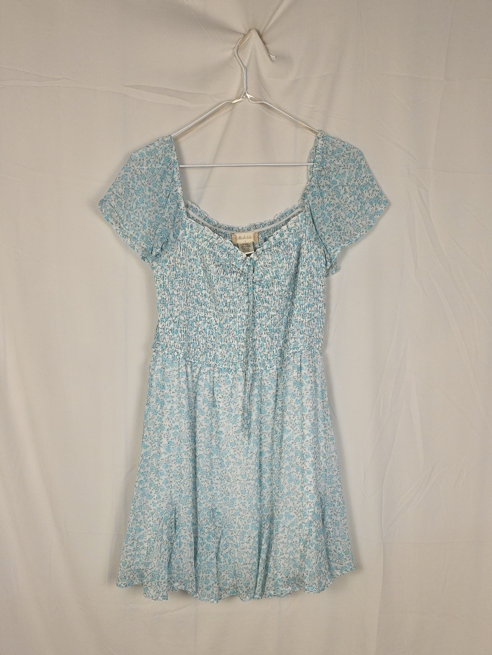 Altar'd State Light Blue Floral Smocked Mini Dress
